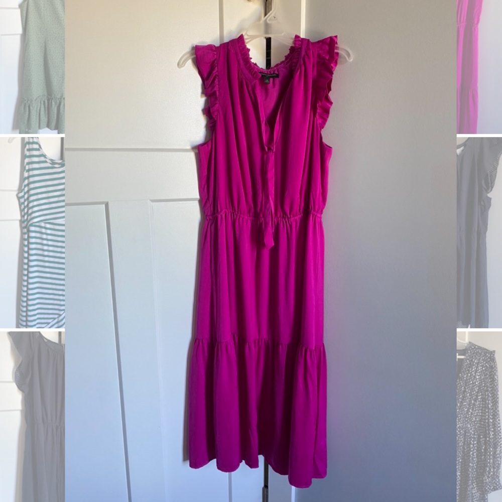 Banana Republic silky fuschia dress, size 14